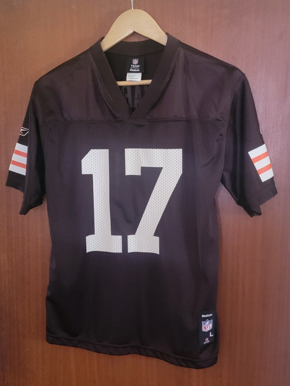 Reebok Cleveland Browns #17 Edwards Jersey Youth L (14-16) Black NFL